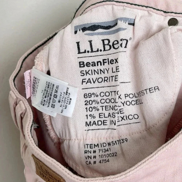 L.L.Bean Womens 2 Petites Pink Beanflex Skinny Leg Coolmax Jeans - Picture 9 of 12